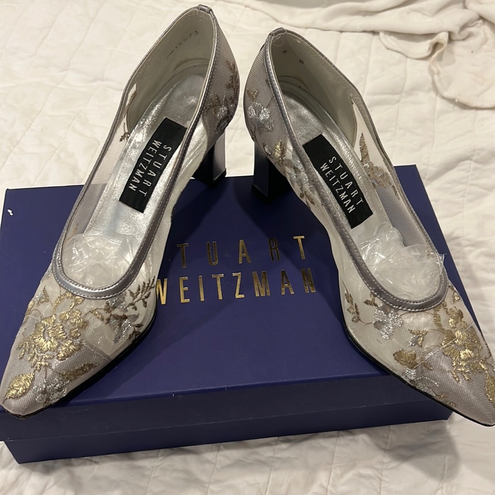 Stuart Weitzman Mesh Floral Shoes